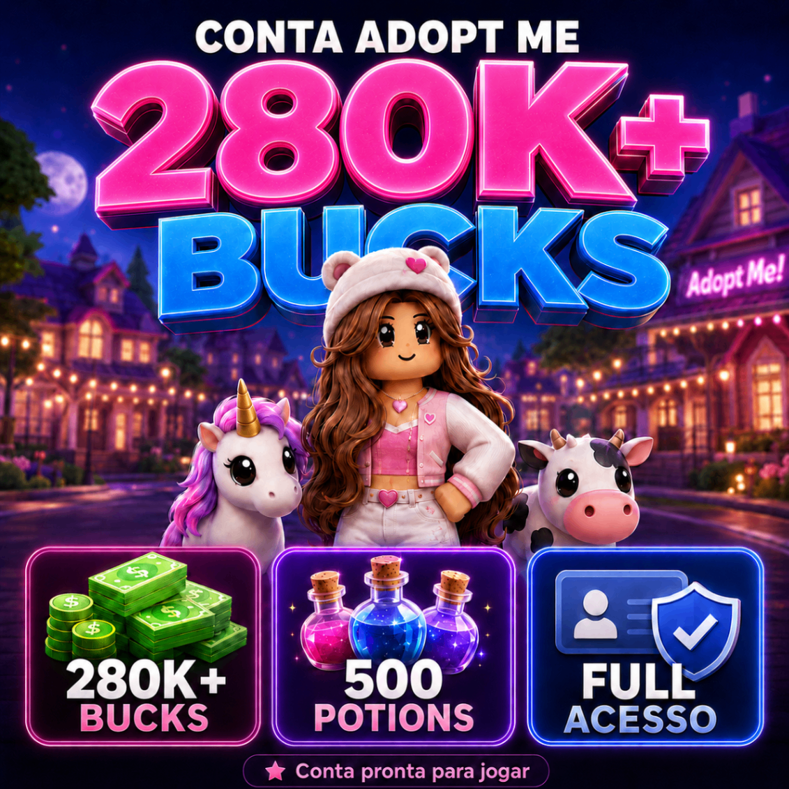 [💰] - CONTA 280K BUCKS + 500 POÇÕES