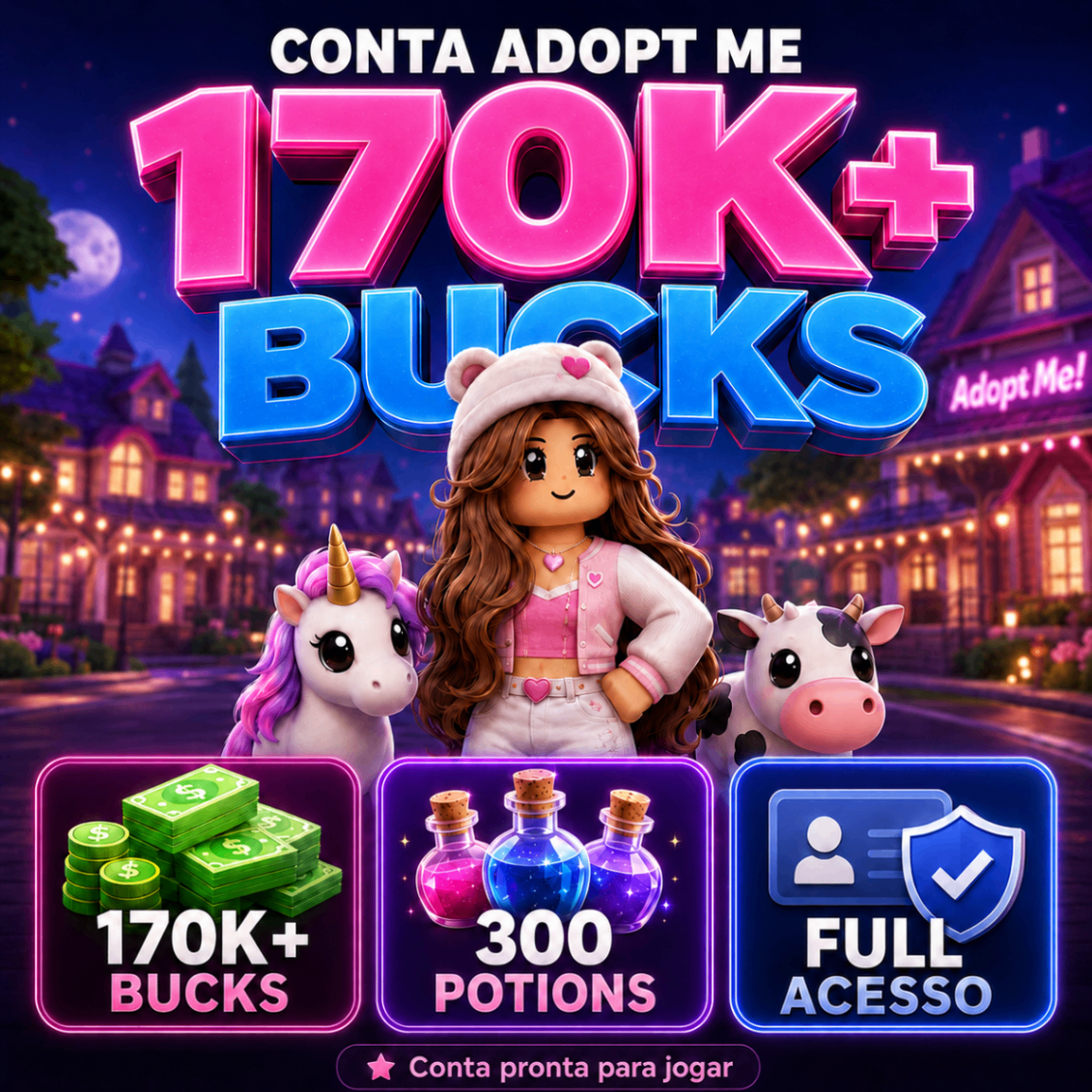 [💰] - CONTA 170K BUCKS + 300 POÇÕES